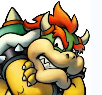 This is a promotional image for the Mario series character, Bowser (Nintendo) as imaged in the video game Mario & Luigi: Bowser's Inside Story.